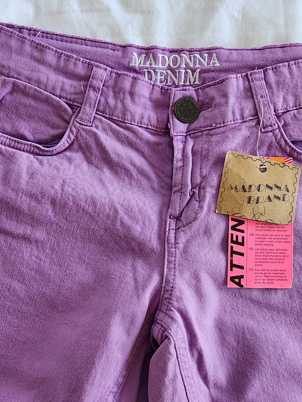 “NWT Madonna Denim Lilac Purple Y2K Low Rise Straight Leg Jeans Small”